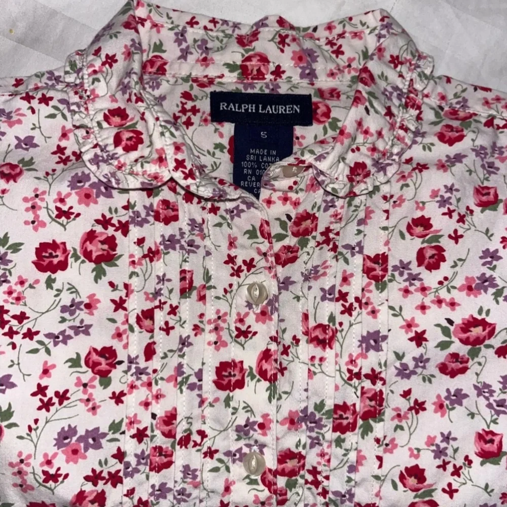 Ralph Lauren Floral Cotton Peplum Blouse